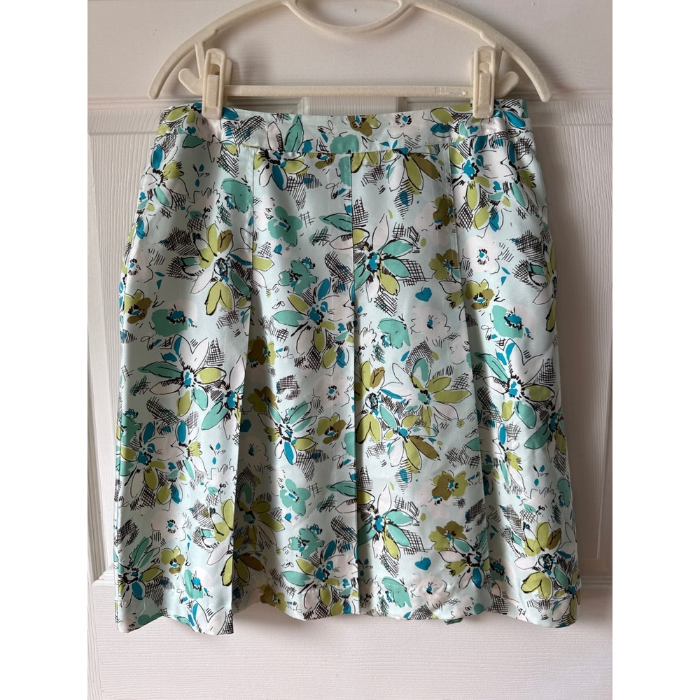 Merona Y2K Vintage Silk Floral Skirt Size 12 Pleated Fairy Retro Coquette